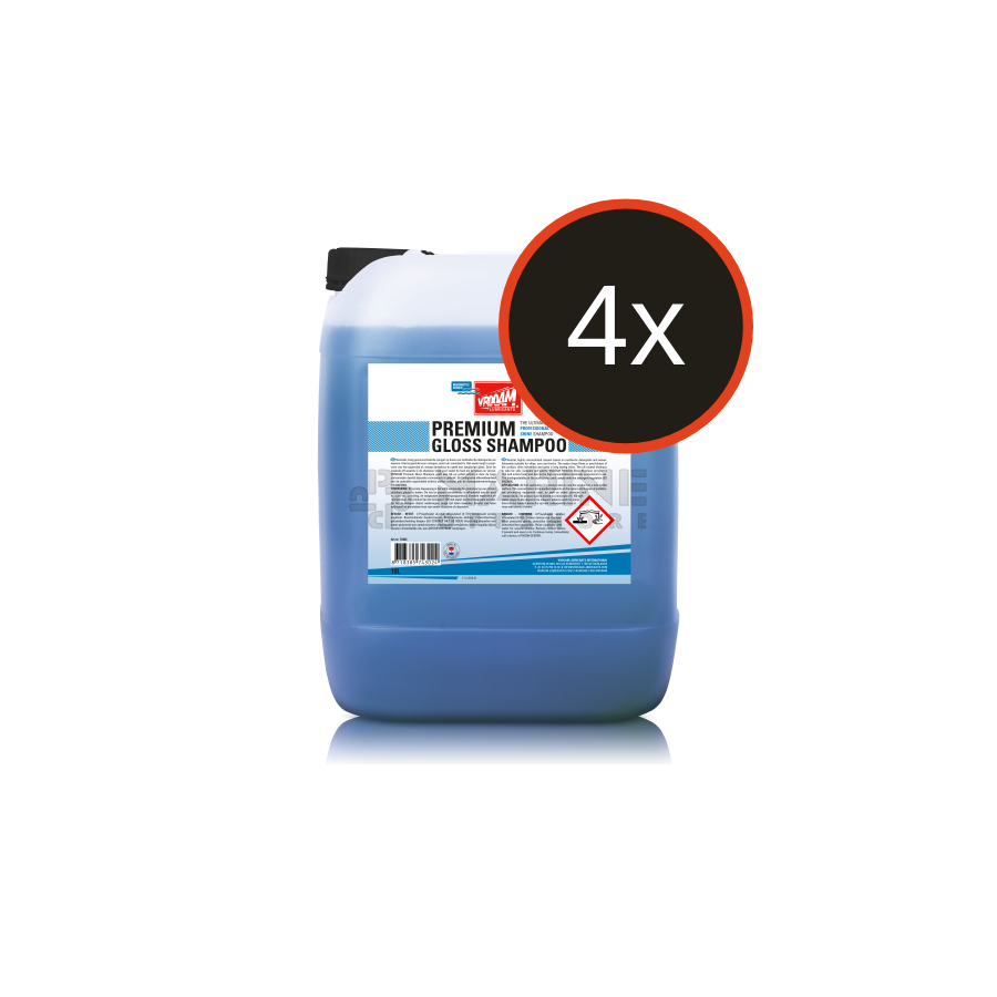 4x VROOAM Premium gloss shampoo - 10 liter can